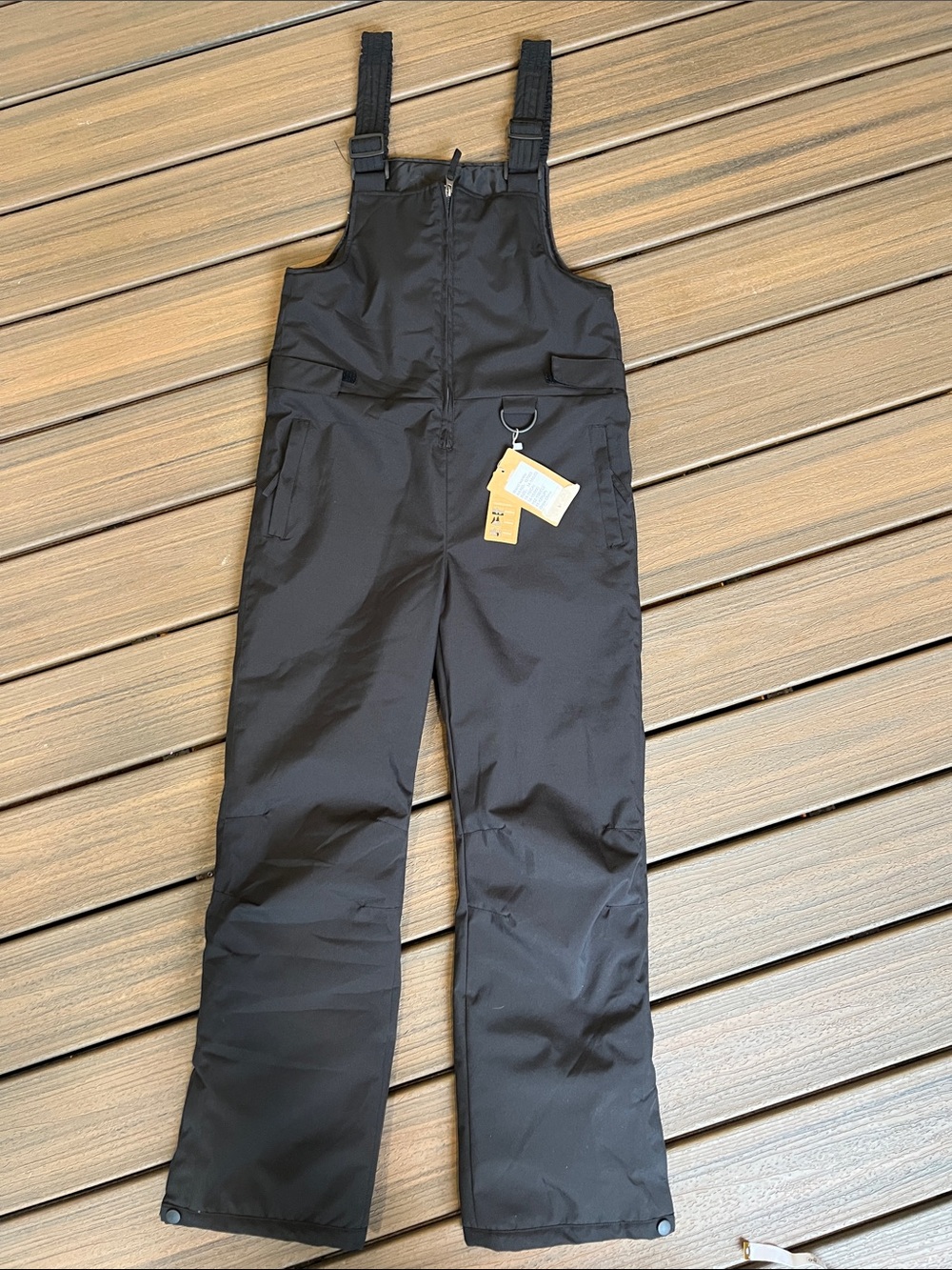 Black Kids Snow Bib Overalls - Wantdo 14-16